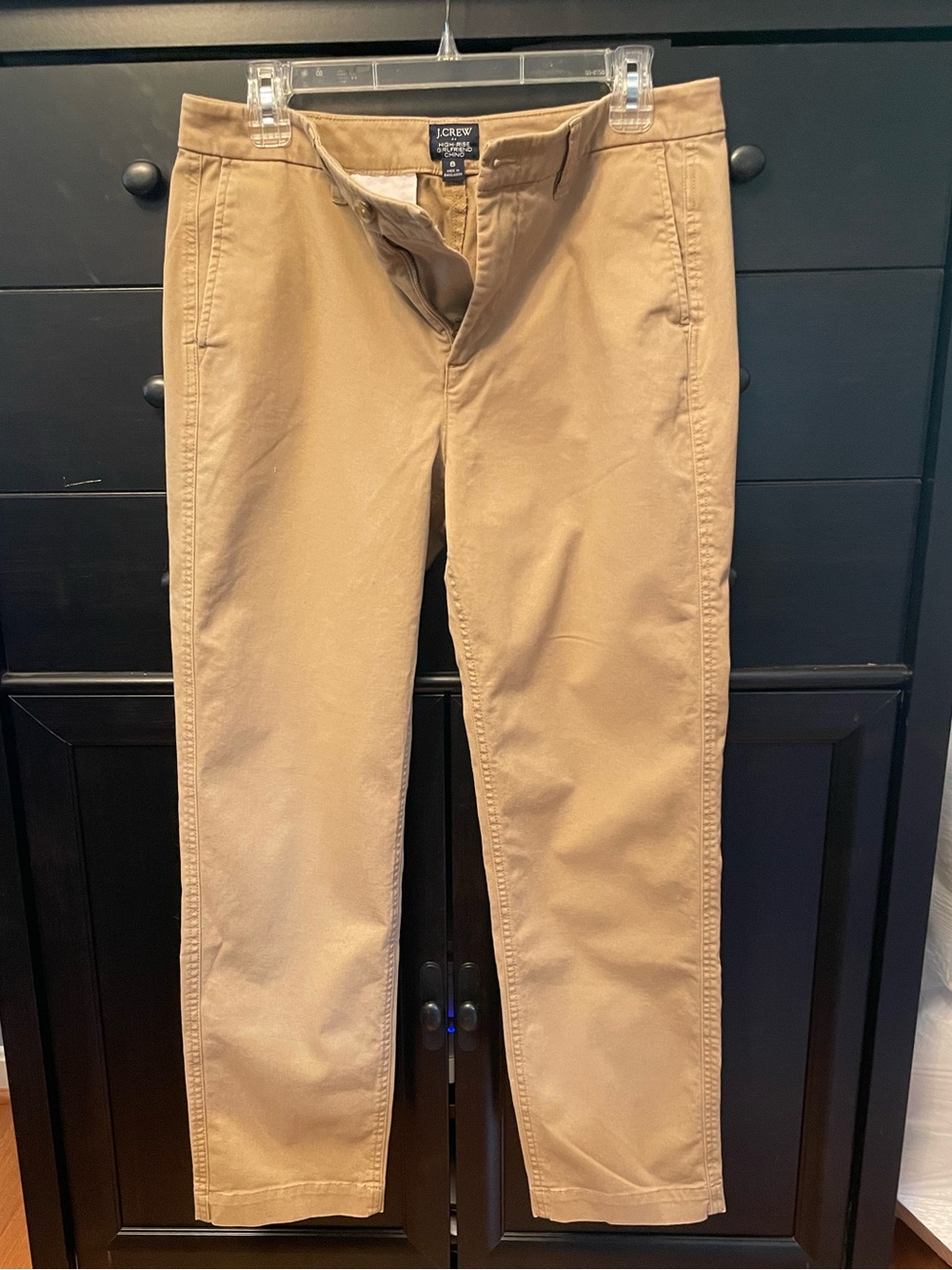 J Crew Tan High Rise Girlfriend Chinos Size 8